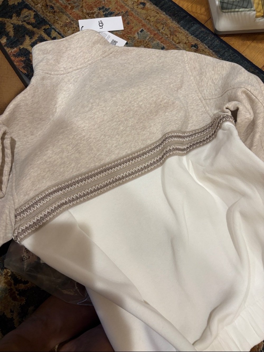 UGG-Tasman Track Jacket-Cream - Picture 4 of 5